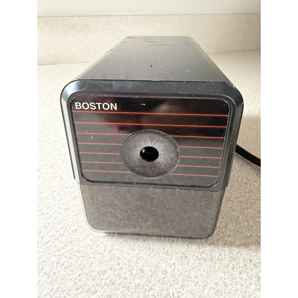 Boston Model 18 296A Black Electric Pencil Sharpener Made in USA Vintage TESTED